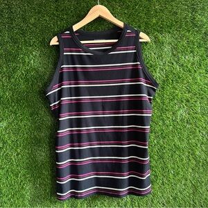 Lane Bryant 22 24 Striped Ribbed Sleeveless Knit Shirt Plus